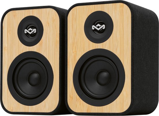 House of Marley Uplift Bluetooth Boekenplank Speakers - Hifi speakers - Stereo Set - Home Audio - Gemaakt van Duurzame Materialen - 16 Watt - Zwart