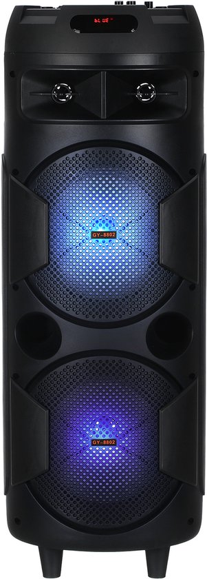 Housoutil Draagbare Speaker met Kleurrijke LED-verlichting - Zware Basis voor Sterk Geluid | Feest- & Karaokespeaker met Microfoonaansluiting, Compact en Makkelijk te Vervoeren van Merkloos