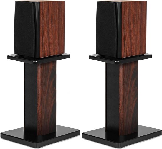 Houten luidsprekerstandaard - Speaker houder - Home audio - Zandvulbaar design - 40 cm - Bruin