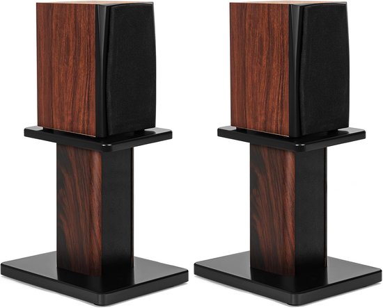 Houten Luidsprekerstandaards - Boekenplankstandaards Monitorstandaards - Verbeteren Geluidskwaliteit - Zandvulbaar Ontwerp - 30 cm Hoog - Bruin