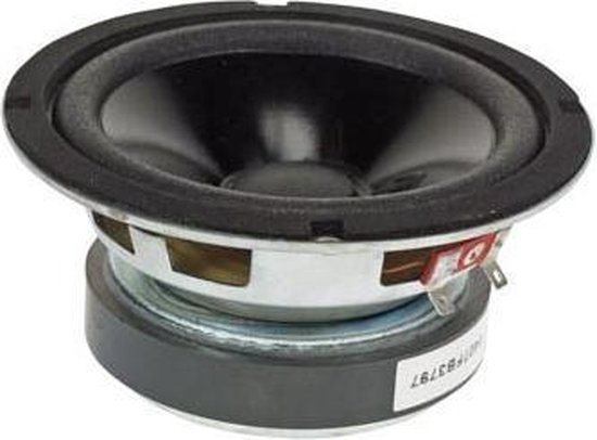 HQ-Power Luidspreker, subwoofer, 6.5", vermogen 250 W/125 W RMS, impedantie 8 Ω, zwart