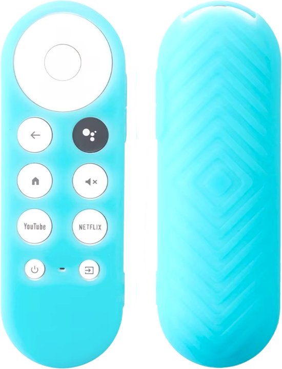 Ibley Beschermhoes voor Chromecast HD/4K Afstandsbediening (2020 en nieuwer) – Glow in the dark Lichtblauw – Siliconen Remote Case van Ibley