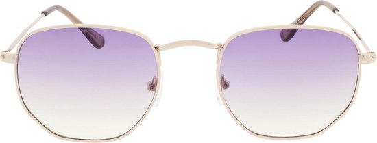Icon Eyewear Zonnebril AUGUST - Licht goudkleurig montuur - Lila met gele glazen van Icon Eyewear
