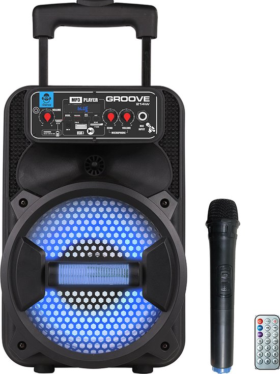 iDance Audio GROOVE214W Bluetooth Party Speaker - Draadloos - Discoverlichting - Karaoke Set - Met Microfoon en Afstandsbediening van iDance Audio