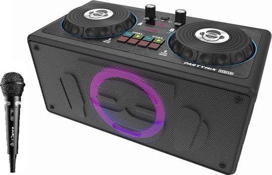 iDance DJ303 Party Speaker - Draadloos - Bluetooth Speaker - DJ Set Draaitafel - 2 Mixers - Karaoke Set - 200 Watt - Diepe Bass - Inclusief Microfoon