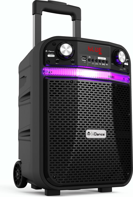 iDance GROOVE408X Party Speaker – Bluetooth Speaker met Discolicht – Karaoke Set - Met Draadloze Microfoon van Merkloos