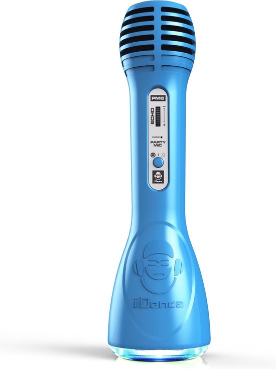 iDance PM6BL Bluetooth All-In-One Karaoke Microfoon - Blauw van iDance
