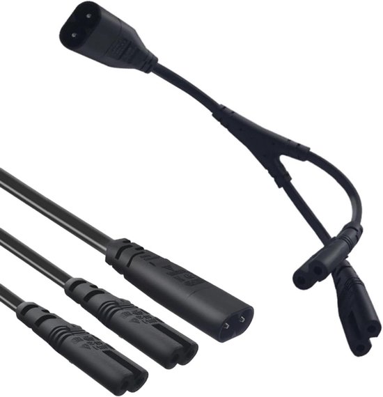 IEC320 C8 naar Dubbele IEC320 C7 Stroomkabel - 1 in 2 Uit Y-Splitter, Mannelijk naar Dubbel Vrouwelijk AC-Kabel (30cm) van GadgetMonster