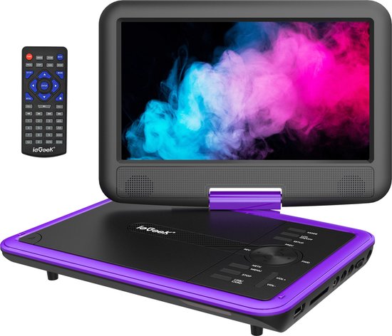 ieGeek 11,5" draagbare dvd-speler - 9,5" oogbeschermend scherm - oplaadbare batterij met een gebruiksduur van 5 uur - met USB-poort