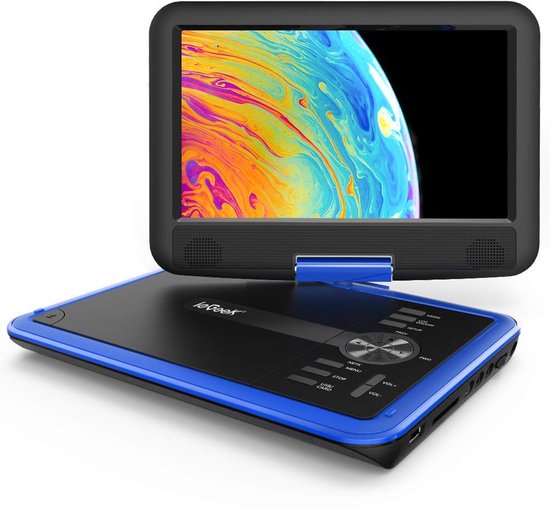 ieGeek Draagbare DVD Speler Auto - 11.5 Inch - 9,5 Inch Oogbeschermend Scherm - USB - Draaibaar Scherm - 5 Uur Oplaadbare Batterij - voor Kinderen en in de Auto - IK-902 - Blauw