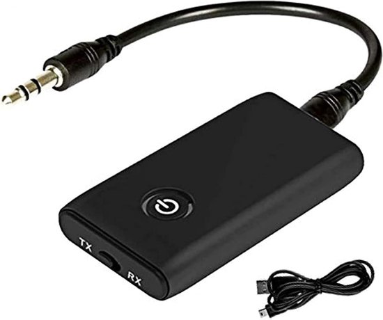 iFoulki Bluetooth 5.0-zenderadapter, Bluetooth 5.0-zender voor tv, pc, auto-/thuisstereosysteem, 2 in 1 Bluetooth-zender en -ontvanger, 3,5 mm stereo-uitgang van iFoulki