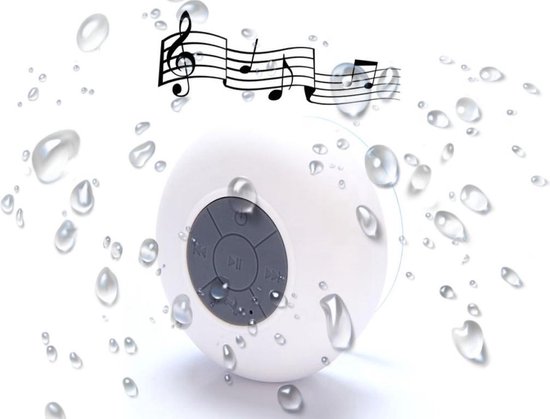 IGOODS Waterdichte Bluetooth Speaker - met Zuignap - Ingebouwde microfoon - Bluetooth 3.0 - Badkamer & Douche Speaker - Wit van Igoods