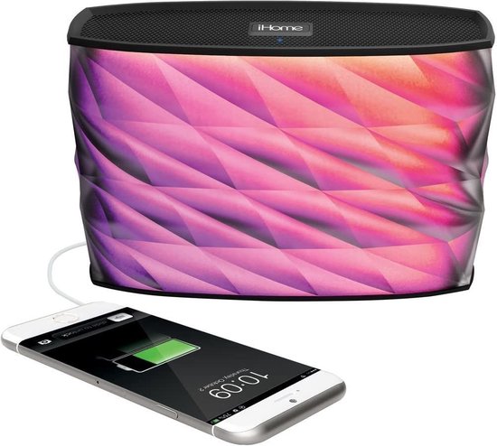 iHome iBT85 Bluetooth luidspreker - Powerbank - Handsfree functie - Spatwaterdicht - USB - Color Changing LED - Oplaadbaar - Disco verlichting - Feestje van iHome