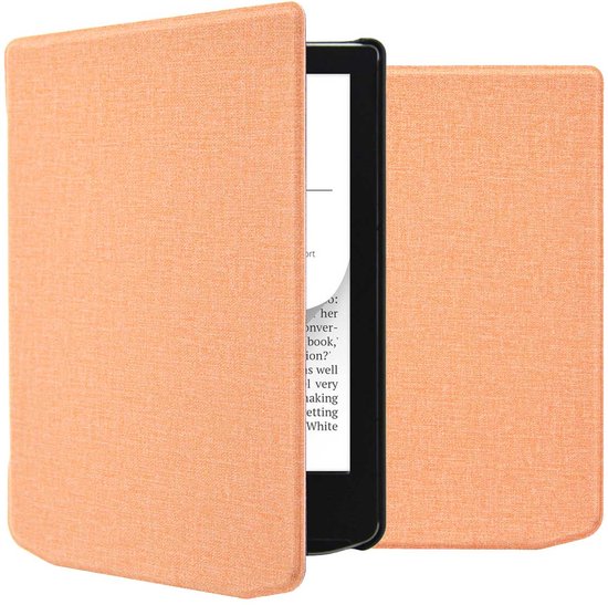 imoshion Ereader Cover / Hoesje Geschikt voor Pocketbook Verse / Pocketbook Verse Pro / Vivlio Light / Vivlio Light HD - imoshion Canvas Sleepcover Bookcase zonder stand - Peach van iMoshion