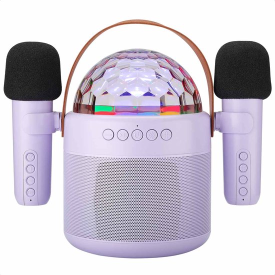 imoshion Sing & Shine Karaoke Set - Met Bluetooth Speaker, Microfoons en Discolamp - Karaokeset voor Volwassenen en Kinderen