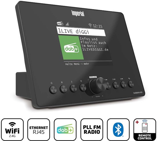 Imperial DABMAN i430BK - Tuner - Internetradio - DAB+ / FM - WiFi & LAN - Bluetooth
