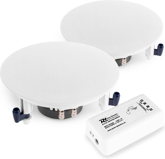Inbouw speaker - 2x plafond speaker Power Dynamics ESCS6 + Bluetooth versterker Power Dynamics BT10 - Complete set voor kantoor, hal, wachtkamer, etc. van Power Dynamics
