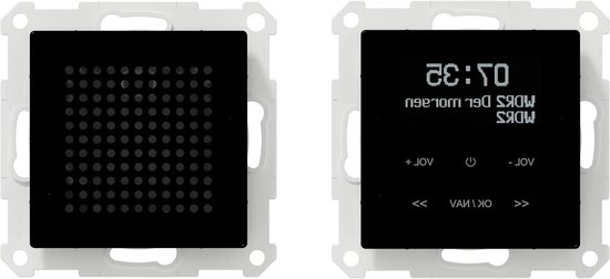 Inbouwradio met speaker - Muziek module - Muziek streamen - Draadloze Bluetooth functie - 142 mm breed - Zwart