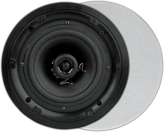Inbouwspeakers 2-Pack - 2-Weg, Rond, Wit - Ideaal voor Woonkamer en Keuken - SnelShoppen