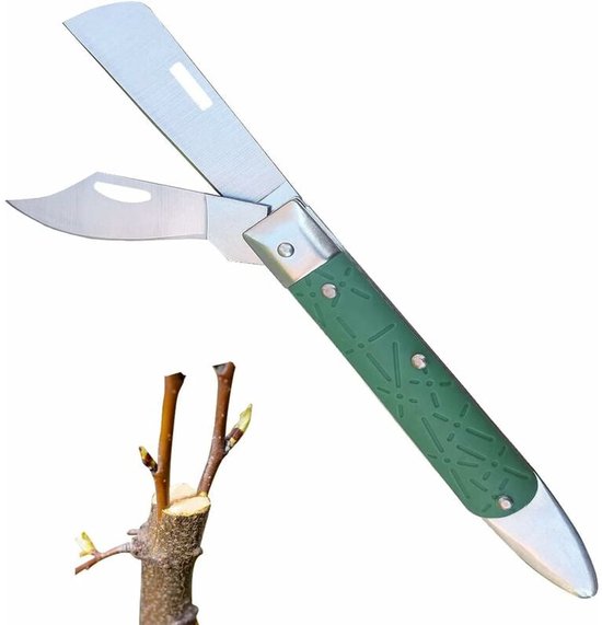 Inklappend Okulatie Mes - Snoeimes Met Dubbele Snede - Scherp Koolstofstaal - 1 Stuk - Tuinieren Zwart van Garden of Eden