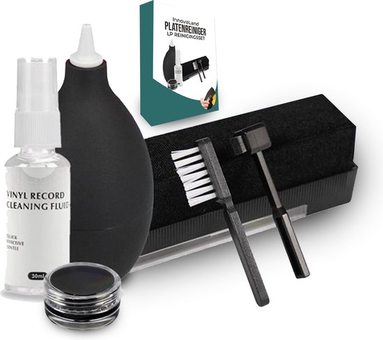 Innovaland - Platenborstel - 6 in 1 Set - Vinyl - Platenreiniger - LP - Borstel - Reiniger - Schoonmaakset - Reinigingsset - Naalborstel - Platenspeler - Antistatisch - Vinyl Cleaning Kit - Platen Schoonmaakset - Naaldborstel Platenspeler