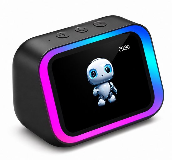 Innovastore Slimme speaker - Digitale Wekker - Digitale fotolijst - Muziekspeaker - Slimme AI Speaker - RGB Verlichting