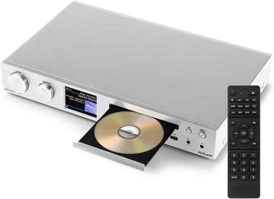 Internetradio met DAB+ - HiFi Receiver Digitale Radio - Muziek Streamen - Ingebouwde CD Speler - 2x50W Versterker - Zilver van Merkloos
