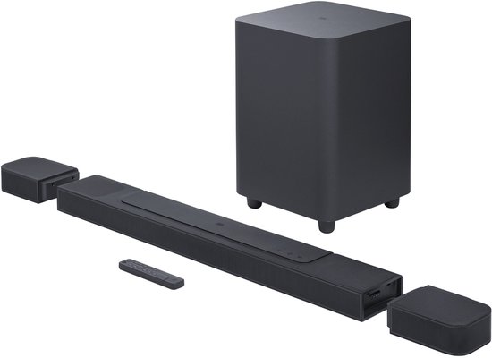 JBL Bar 1000 Pro - 7.1.4 Soundbar met Dolby Atmos - Draadloze Subwoofer & Afneembare Surround Speakers - 880W Home Cinema - HDMI eARC - WiFi, AirPlay & Chromecast - Zwart