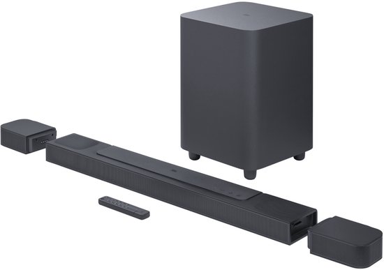 JBL Bar 800 Pro - 5.1.2 Dolby Atmos Soundbar - Draadloze Subwoofer & Afneembare Surround Speakers - 720W Home Cinema - HDMI eARC - WiFi, AirPlay & Chromecast - Zwart van JBL