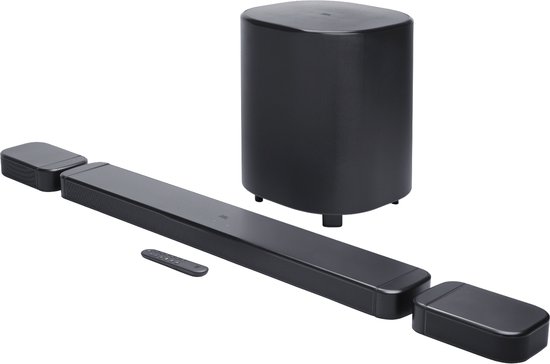 JBL Bar 800MK2 - 5.1.2 Dolby Atmos Soundbar - Draadloze Subwoofer met Diepe Bas - Afneembare Surround Speakers - 780W Home Cinema Set - HDMI eARC - WiFi, AirPlay & Chromecast - Zwart