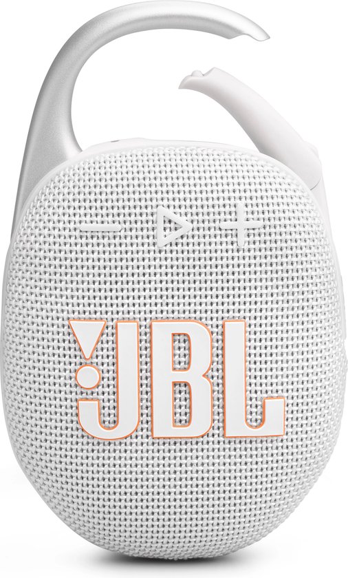 JBL Clip 5 - Draagbare Bluetooth Mini Speaker - Met Haak om te hangen - Draadloos Muziek Box - 12 uur - Waterbestendig - IP67 - Wit