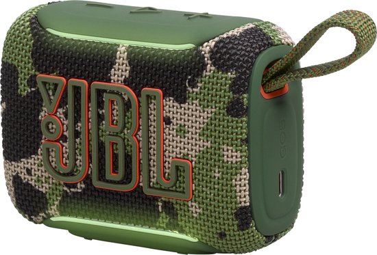 JBL Go 5 - Draadloze Bluetooth Mini Speaker – Voor Onderweg en Thuis – Sfeerverlichting - Draadloos Muziek Box – Boxje - 10 uur - IP68 - Waterdicht - Squad - Camouflage - Groen van Merkloos