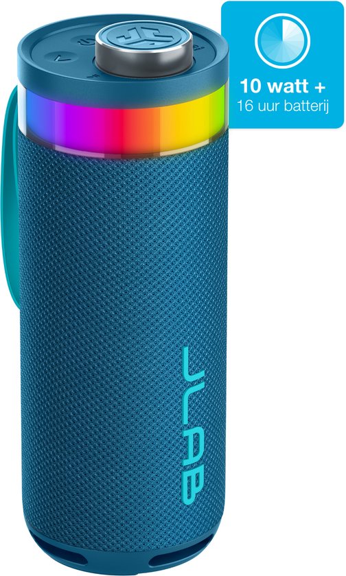 JLAB Go Party Speaker - Bluetooth Speaker - Draadloze Speaker met 16 uur Batterijduur - 10 Watt - Draagbare Speaker met Multipairing pairing - Equalizer via de App - IPX6 Waterproof - Navy van Merkloos