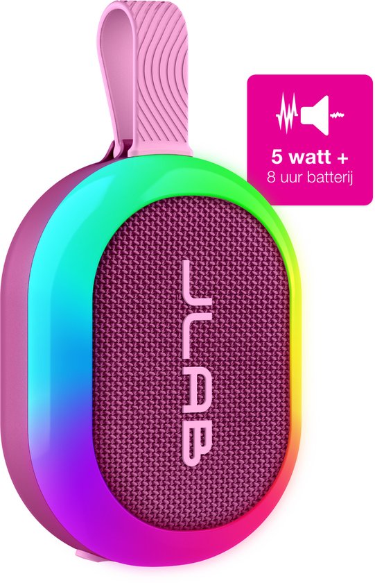 JLAB POP Party Bluetooth Speaker - Draadloze Speaker met 8 uur Batterijduur - Draagbare Speaker met Multipairing - Equalizer via de App – IPX6 Waterdicht - Mulberry van Merkloos