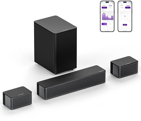 Jurrys Surround soundbar - Subwoofer - Tv speaker - Home cinema set - Krachtig - Compact - Bioscoopgeluid - 3D surround - Zwart van Merkloos