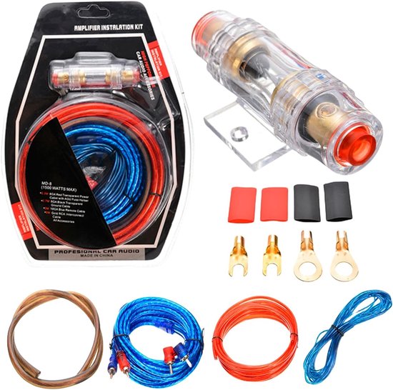 Kabelset voor auto-versterker 10 GA - subwoofer en audio 1500 W