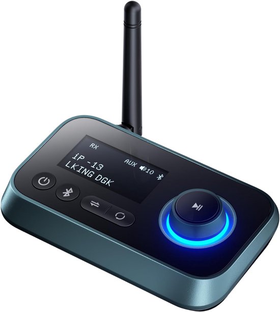 KAD® Bluetooth Adapter - 3-in-1 Bluetooth TV-adapter - Bluetooth Receiver - Bluetooth Transmitter - Zwart - 11cm x 10cm x 3cm