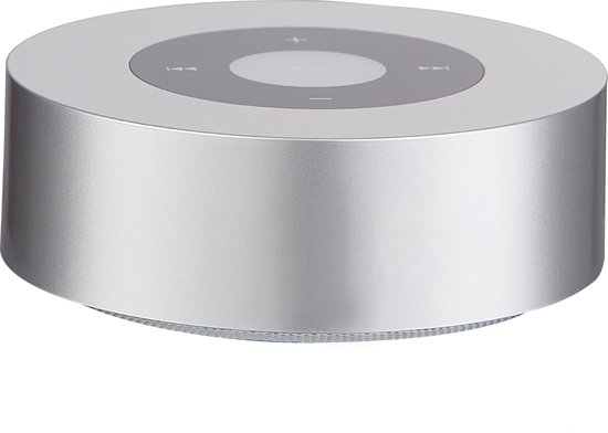 KAMINIO Knisperende luidspreker MORITZ - Krachtige geluidsbox met haardvuurgeluiden, Bluetooth, AUX, microfoon, accu - zilver van KAMINIO