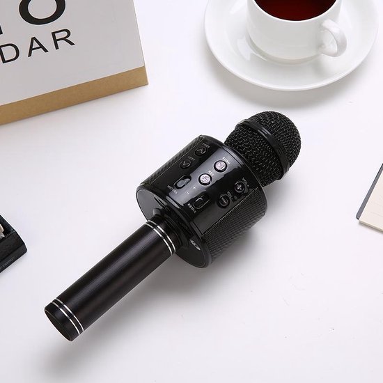 Karaoke microfoon bluetooth draadloos - stemvervormer - karaoke set- voor kinderen en volwassenen - zwart
