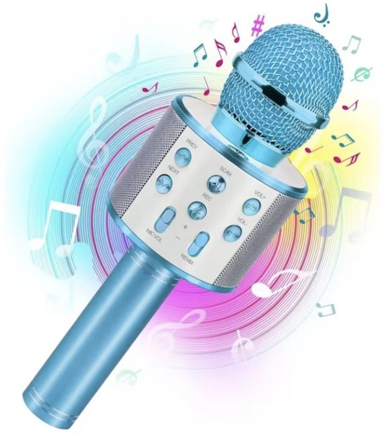 Karaoke Microfoon - Draadloze microfoon - Bluetooth - Blauw - Karaoke - CHPN