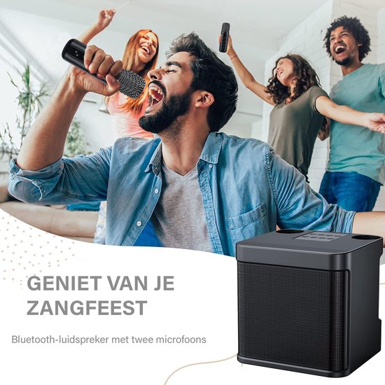 Karaoke - Microfoon - Karaoke set - Draadloze Bluetooth Party Speaker - 2 Microfoons - Draadloos van Aigostar