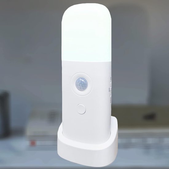 KCVV 1pc LED Bewegingsmelder Nachtlampje- USB Oplaadbaar Dimbaar Multifunctioneel LED Licht-Draagbare Bewegingsgeactiveerde Nachtlampje Voor Woonkamer Slaapkamer Gang-wit licht van KCVV