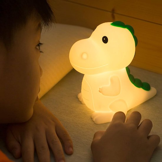 KCVV Dinosaurus Nachtlampje-Siliconen nachtlampje-7 kleuren nachtlampje-Dimbaar-Warm licht nachtlampje-kinderen en baby's-LED-oplaadbaar nachtlampje van KCVV
