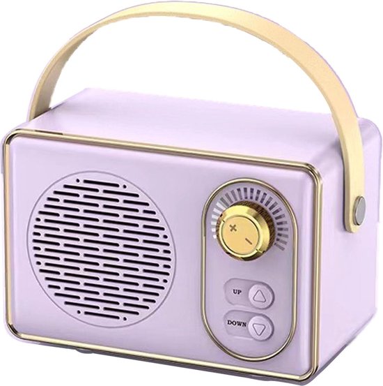 KCVV Hoogwaardige Retro Bluetooth speake - Bluetooth speaker - met Ultra Lange Batterijduur - Paars van KCVV
