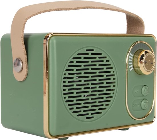 KCVV retro bluetooth-speaker-Retro-speaker-Bluetooth 5.0-extra bas-groen van KCVV