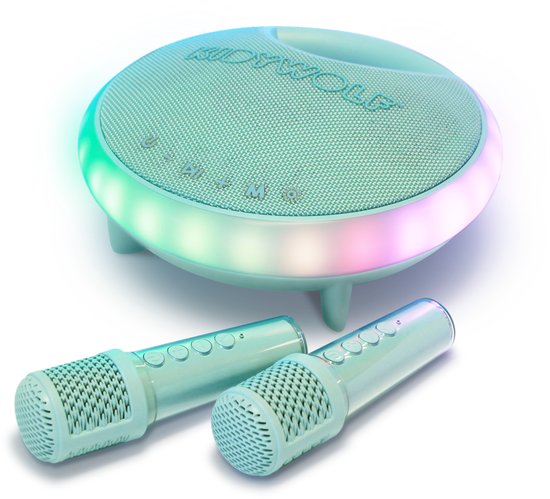 KIDYWOLF KIDYKARAOKE - Draagbare Karaoke Speaker met 2 Draadloze Microfoons, Lichteffecten en Bluetooth
