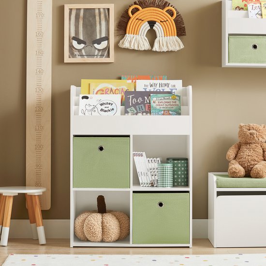 Kinderboekenplank Lichtgroen - MDF - 60x36x20 cm - Opbergrek Organizer - Voor Kinderkamer