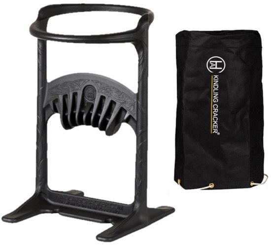 Kindling Cracker King XL Houtklover + Cover - Gietijzer - Zwart van Kindling Cracker