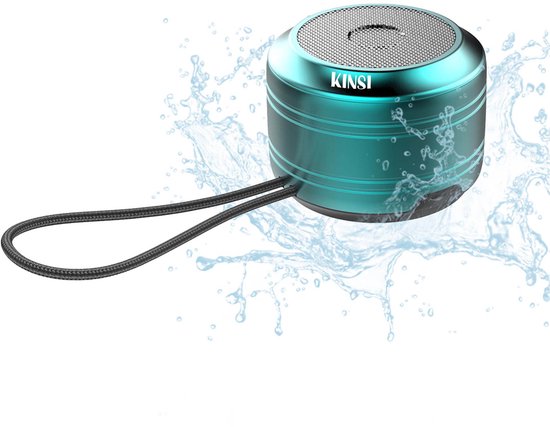 KINSI Draadloze Bluetooth Speaker met Ruisonderdrukking – Draagbare Subwoofer met 360° Full-Range Geluid & Stereo Surround Sound van KINSI