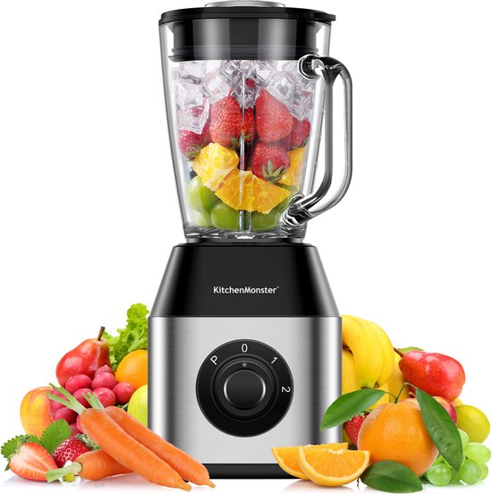 KitchenMonster® Blender Pro 1200 Watt - Smoothie Maker 1.5 Liter met 3 standen van KitchenMonster®